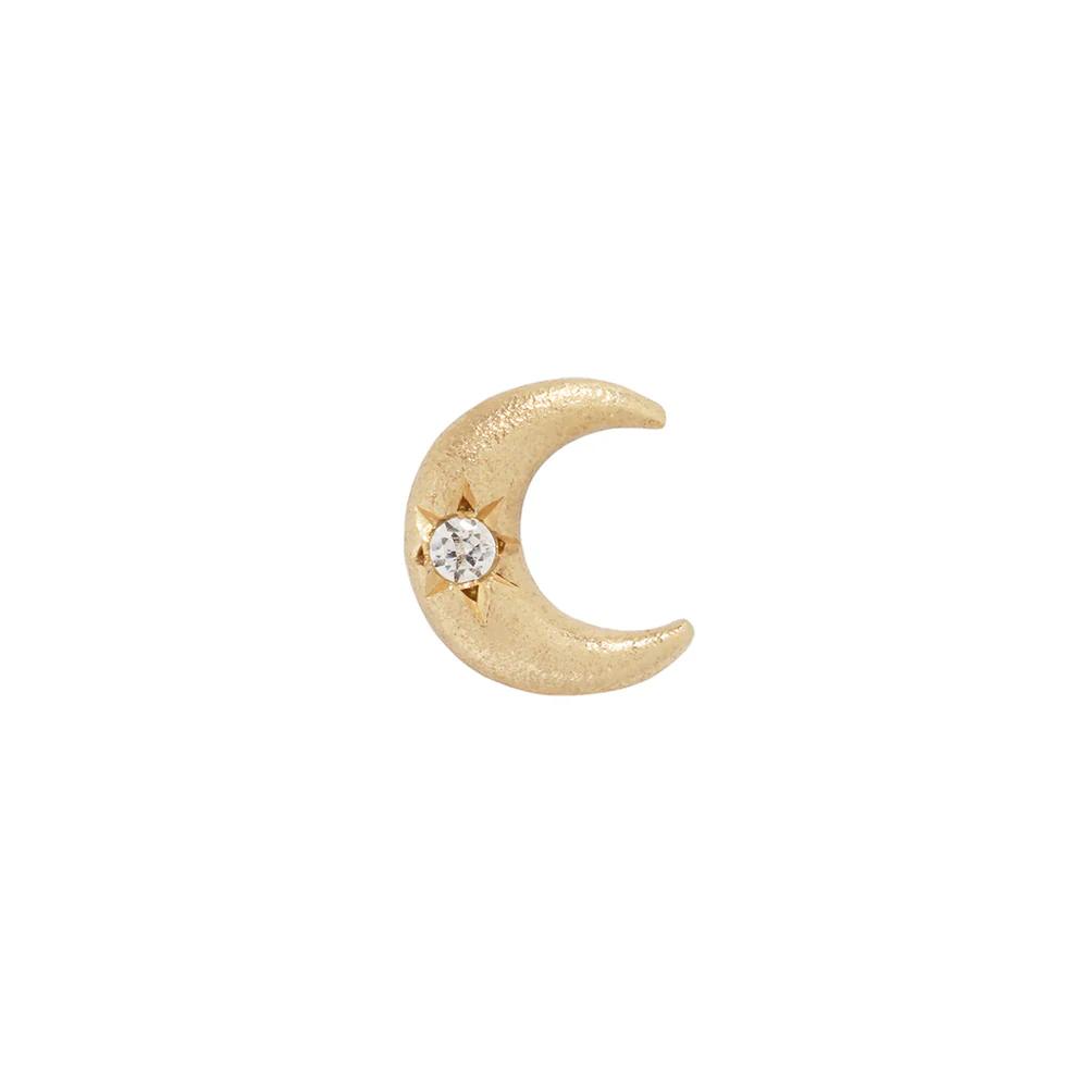 joia com formato de meia lua em ouro solido 14k 